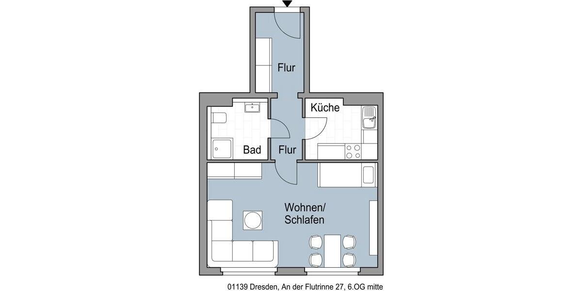 Etagenwohnung Dresden Pieschen - 1 Zimmer, 45 m&sup2;, 481&euro; | Angebot:26351179