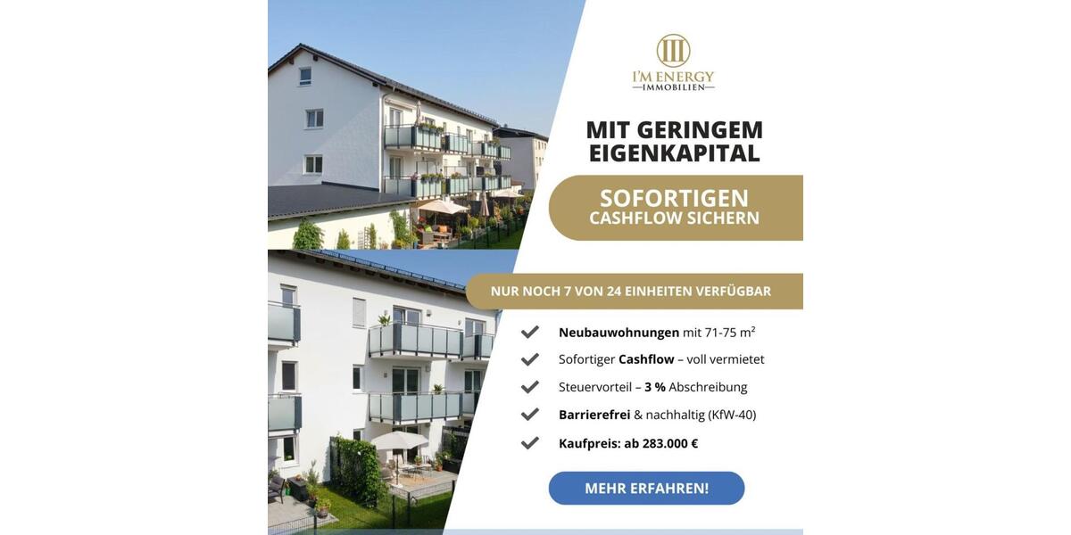 Etagenwohnung Plattling - 3 Zimmer, 72 m&sup2;, 283.100&euro; | Angebot:9095505