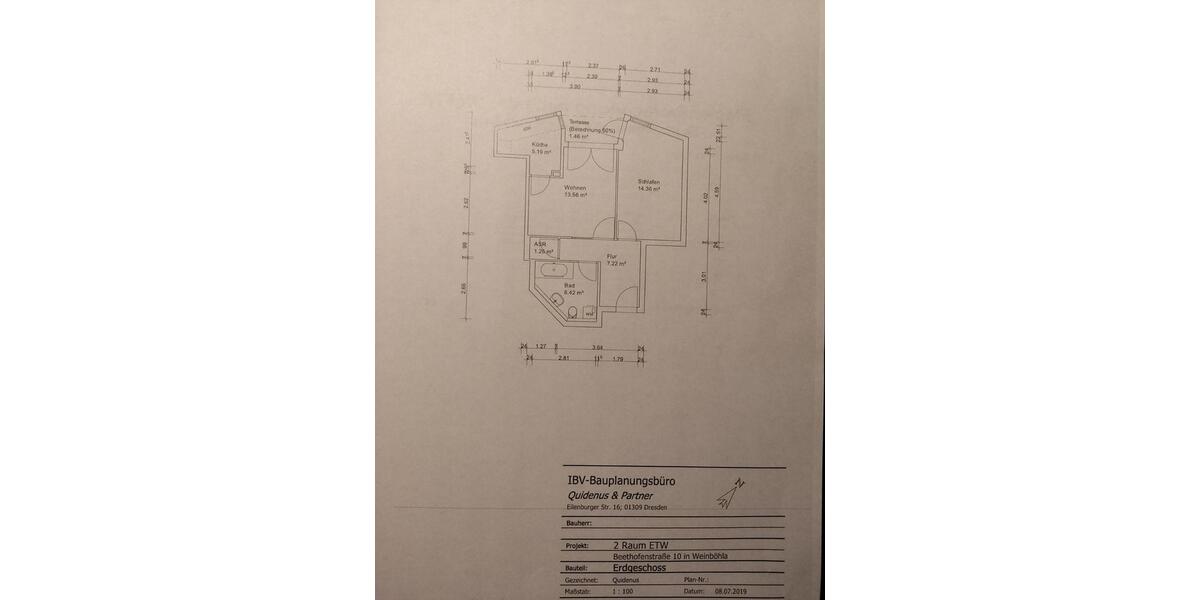 Erdgeschoßwohnung Weinböhla - 2 Zimmer, 49 m&sup2;, 445&euro; | Angebot:25398145