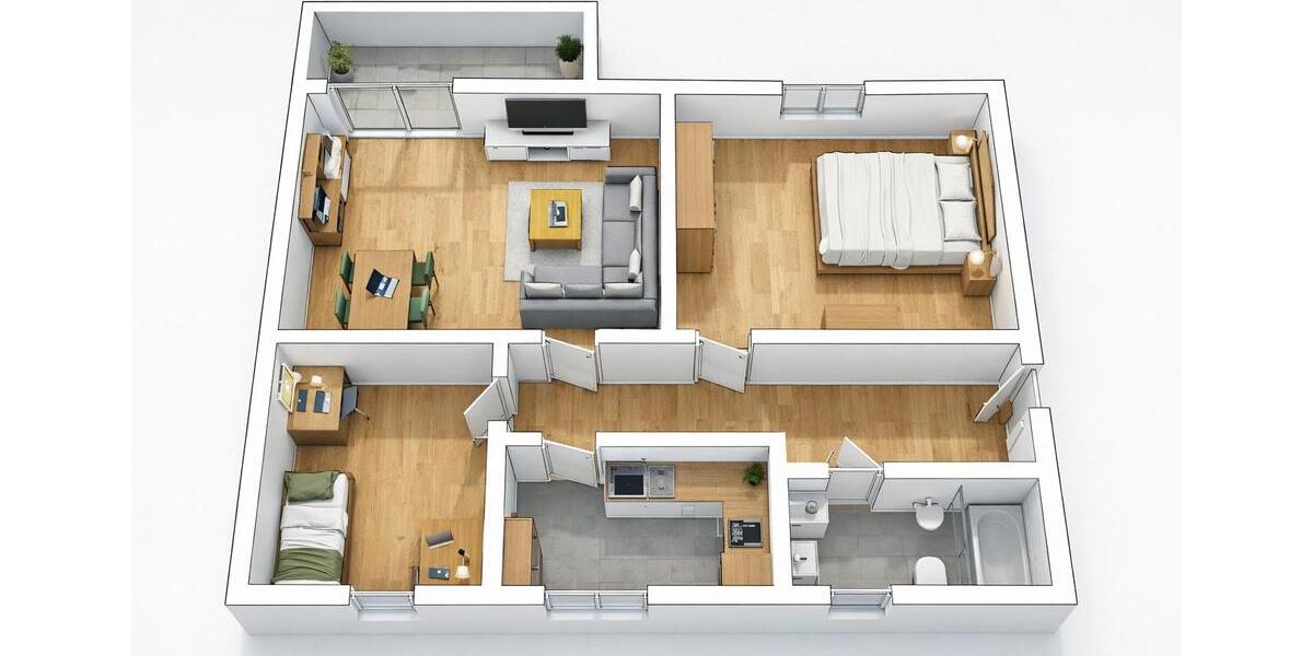 Etagenwohnung Cadolzburg - 3 Zimmer, 72 m&sup2;, 995&euro; | Angebot:26232090