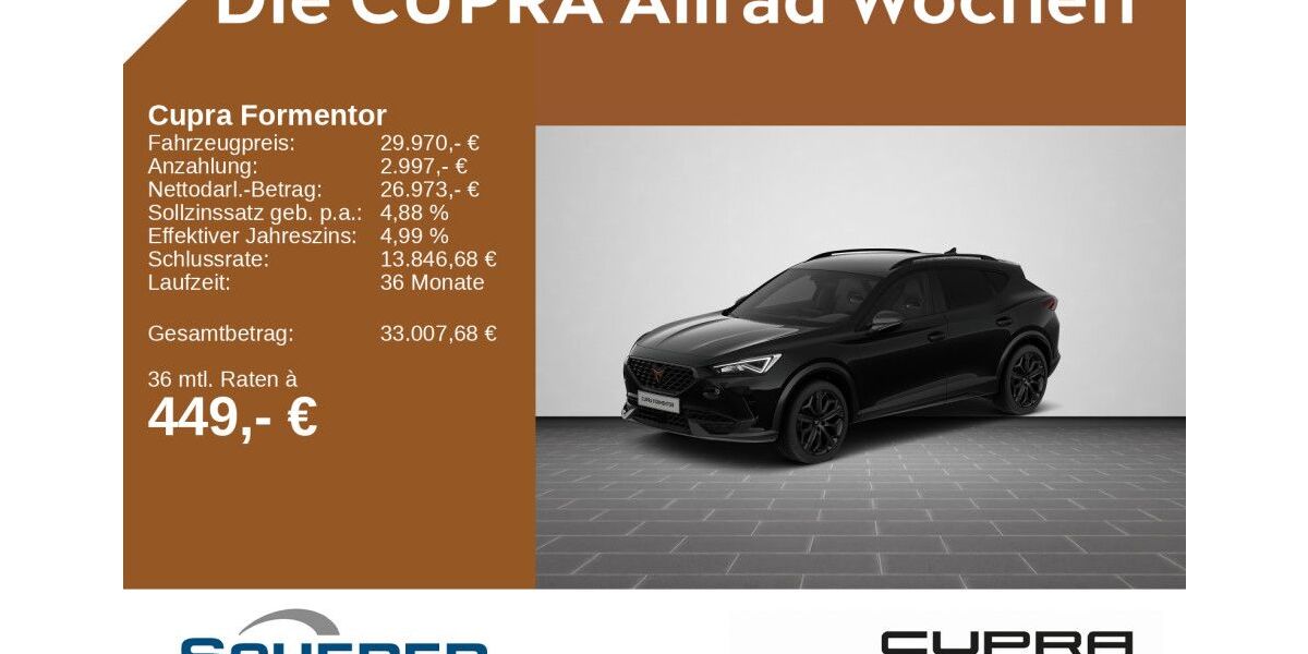Cupra Formentor 35.688 km 29.970 &euro; Saarbrücken 66115