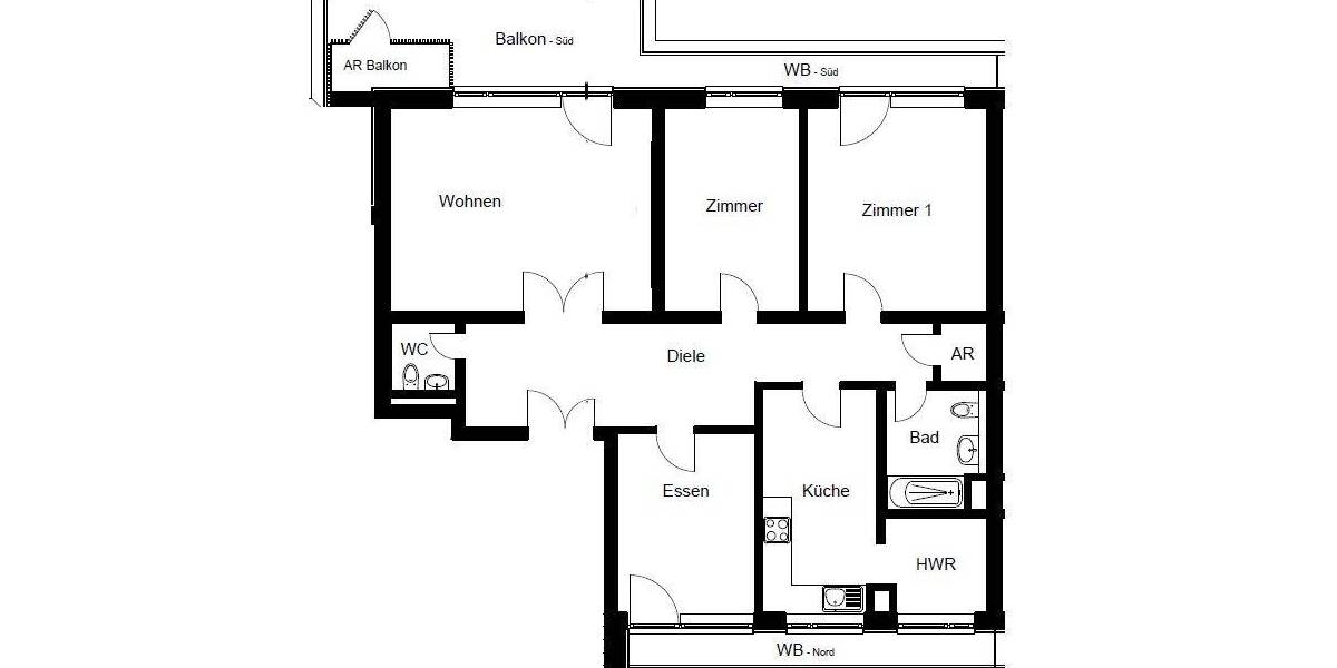 Etagenwohnung Köln Bayenthal - 4 Zimmer, 114 m&sup2;, 1.650&euro; | Angebot:26804289