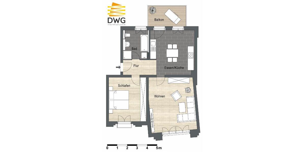 Etagenwohnung Dessau-Roßlau Roßlau - 2 Zimmer, 76 m&sup2;, 762&euro; | Angebot:25570822
