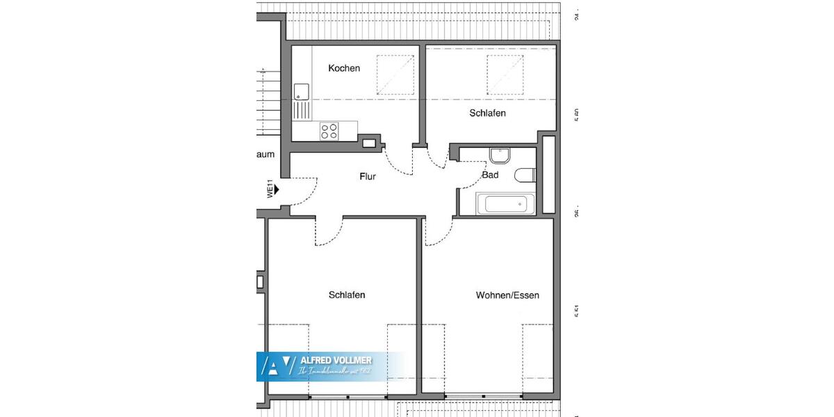 Dachgeschoßwohnung Wuppertal Gemarkung Barmen - 3 Zimmer, 68 m&sup2;, 550&euro; | Angebot:26666108