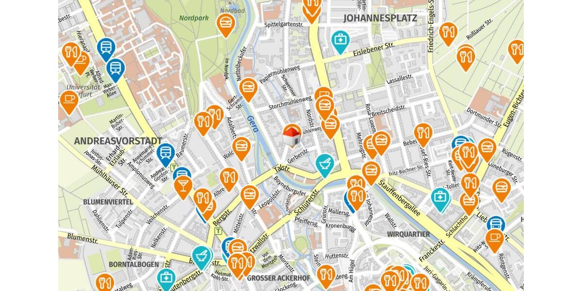 Dachgeschoßwohnung Erfurt Andreasvorstadt - 2 Zimmer, 64 m&sup2;, 580&euro; | Angebot:25585628