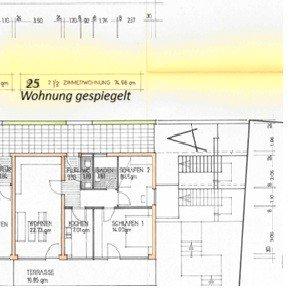 Etagenwohnung Blaustein - 2.5 Zimmer, 75 m&sup2;, 249.000&euro; | Angebot:26305466