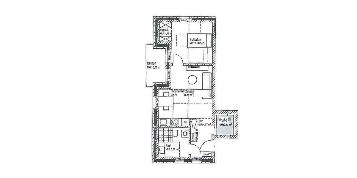 Etagenwohnung Herzlake - 2 Zimmer, 48 m&sup2;, 530&euro; | Angebot:25265273