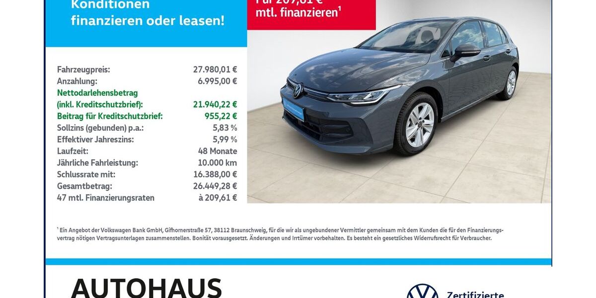 VW Golf 14.864 km 27.480 &euro; Bitterfeld-Wolfen 06749