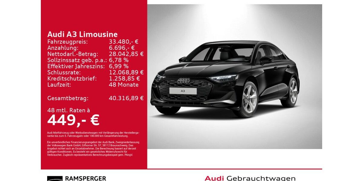 Audi A3 10.006 km 33.480 &euro; Kirchheim 73230