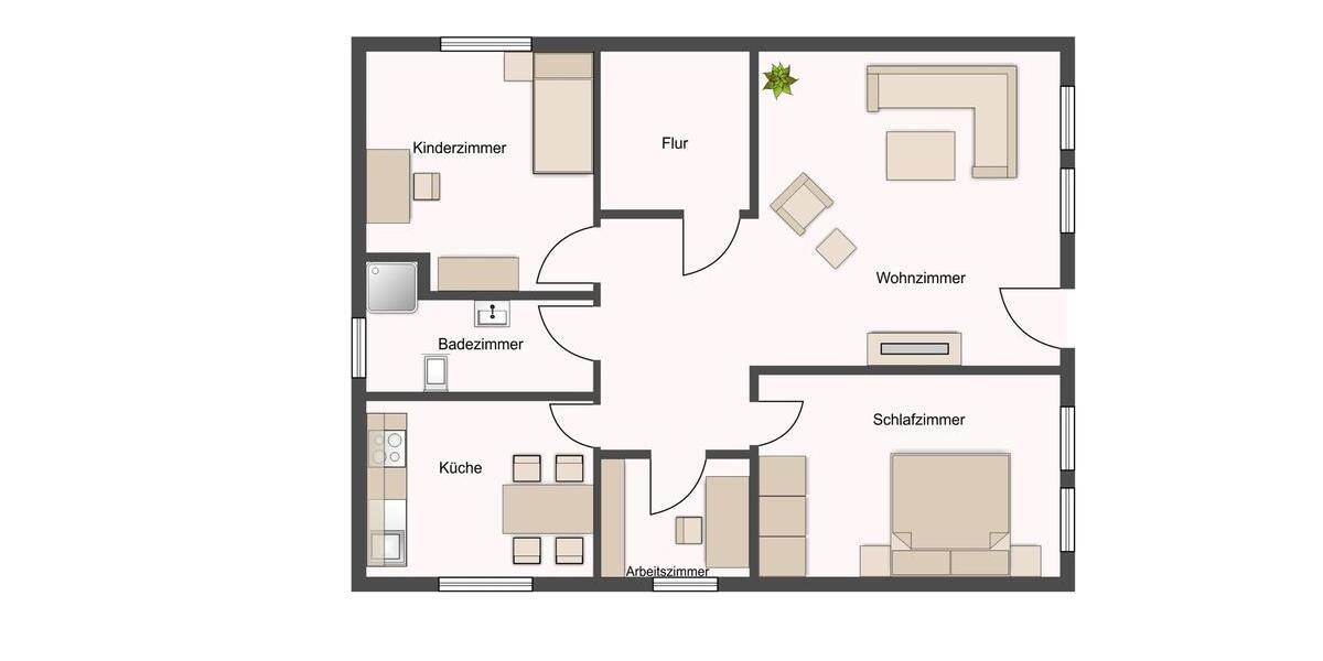 Etagenwohnung Drochtersen - 3.5 Zimmer, 82 m&sup2;, 861&euro; | Angebot:25268872