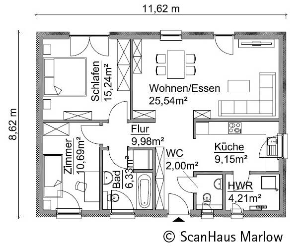 Bungalow Aschersleben - 3 Zimmer, 83 m&sup2;, 311.650&euro; | Angebot:26308694
