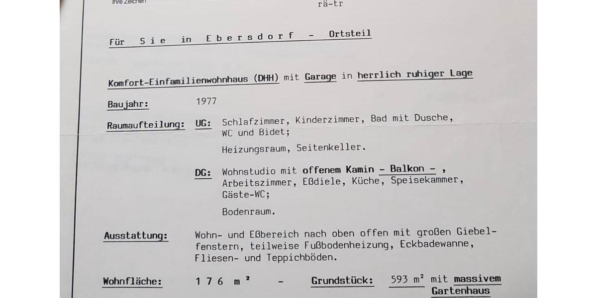 Einfamilienhaus Neustadt bei Coburg - 5 Zimmer, 176 m&sup2;, 140.000&euro; | Angebot:24597026