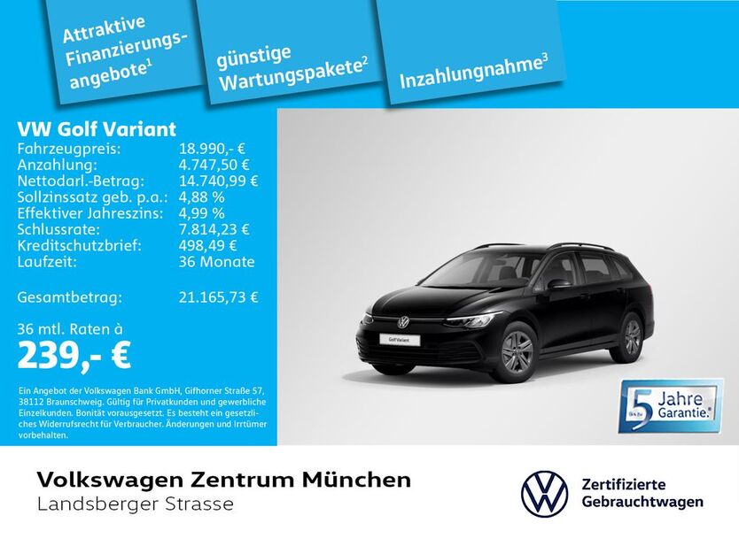 VW Golf 46.728 km 18.990 € München 80687