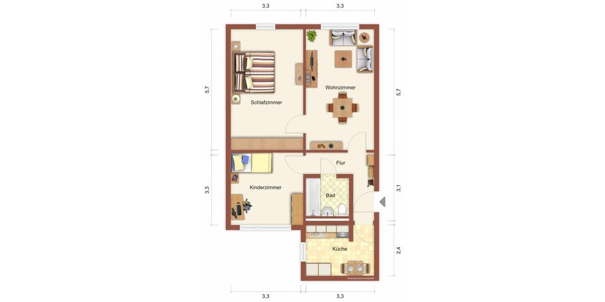 Etagenwohnung Suhl - 3 Zimmer, 72 m&sup2;, 445&euro; | Angebot:26676877
