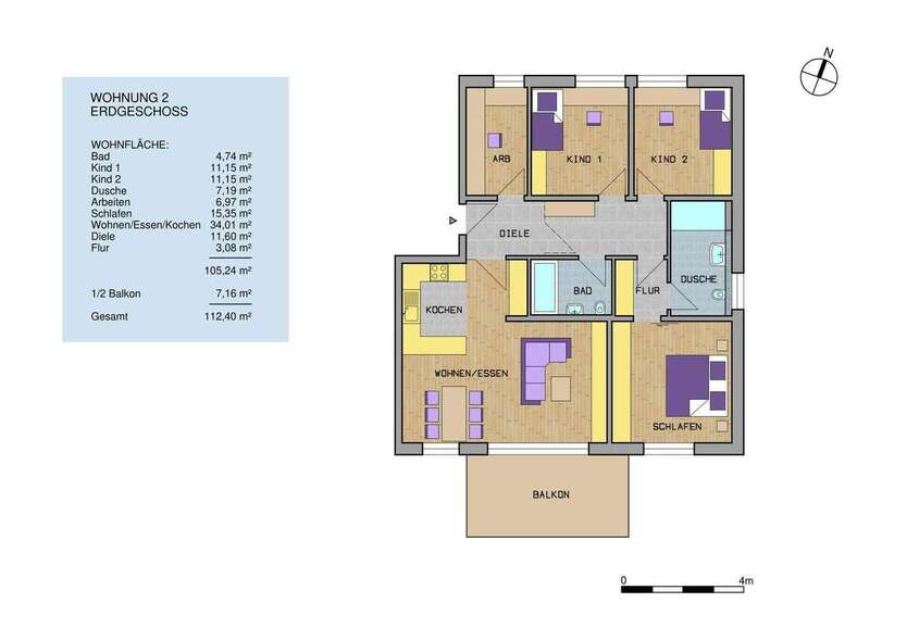 Wohnung zum Kaufen in Simmozheim 598.530 € 112.4 m² 5 zimmer