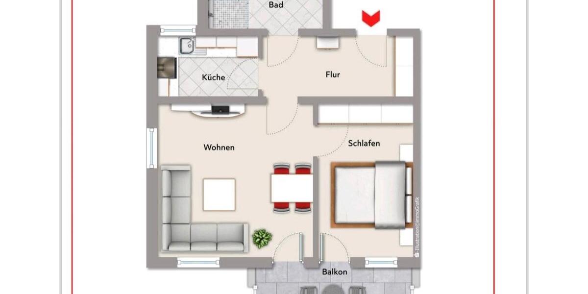 Etagenwohnung Erbach - 2 Zimmer, 63 m&sup2;, 680&euro; | Angebot:25921940