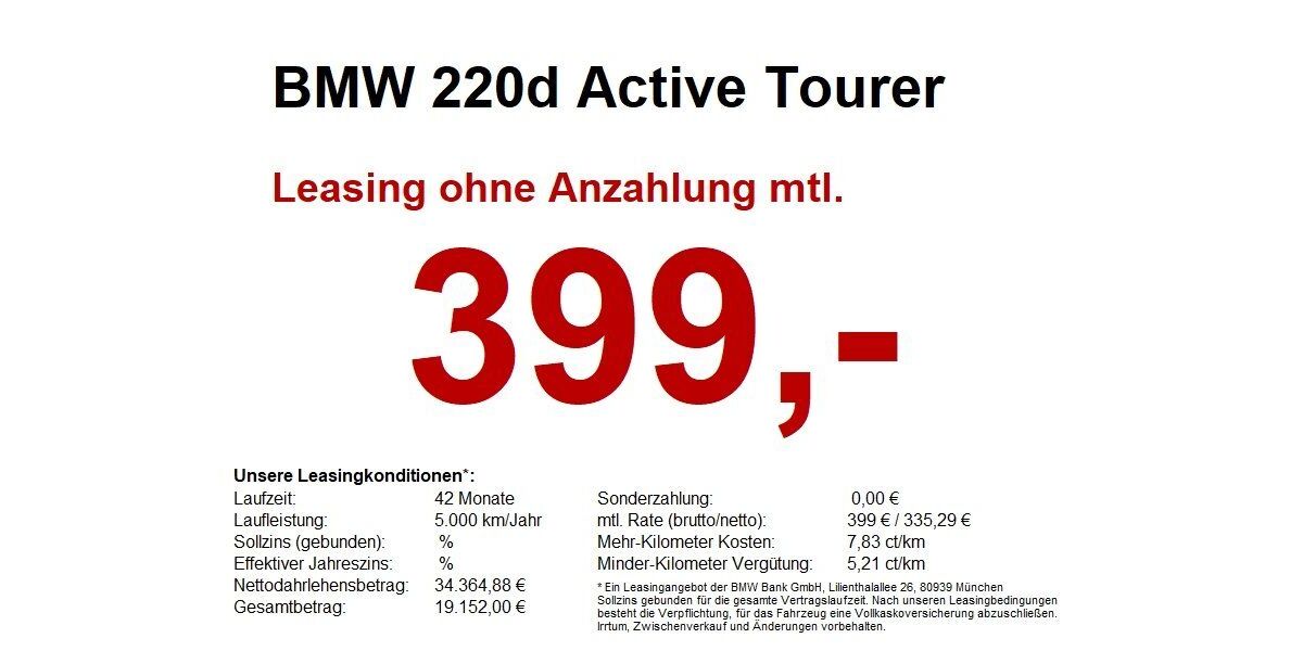 BMW 220 Active Tourer 9.605 km 34.740 &euro; Schweinfurt 97424