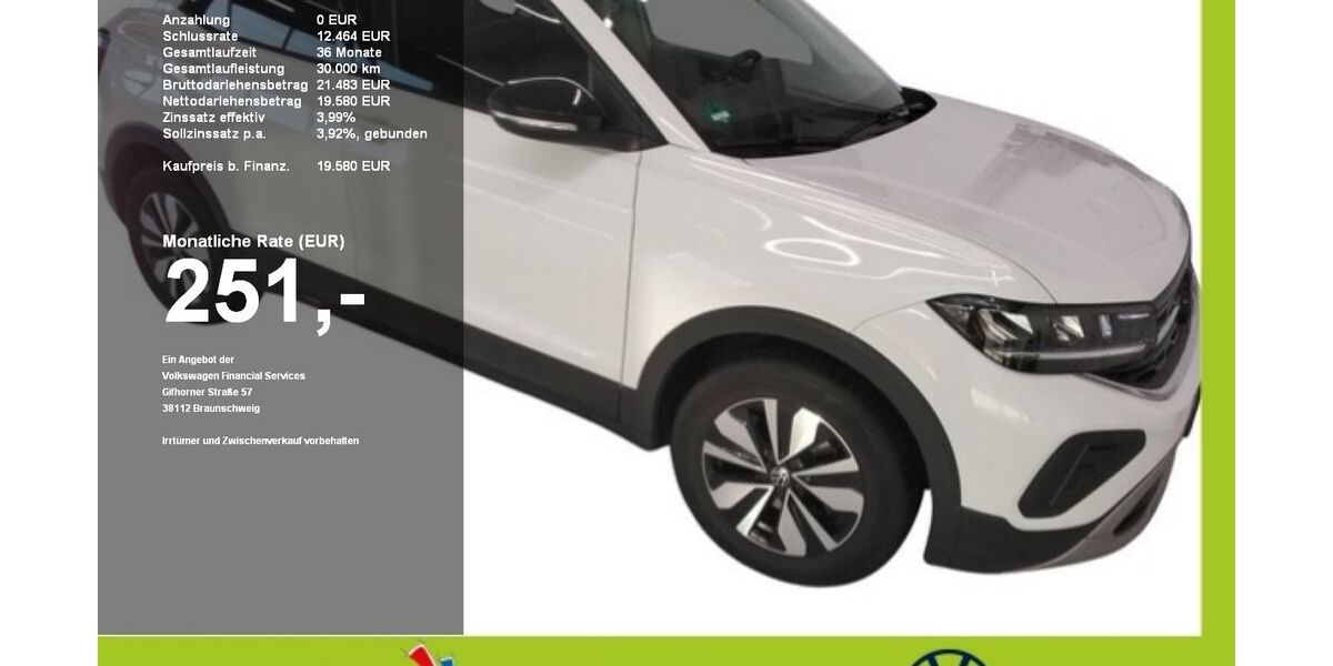 VW T-Cross 3.144 km 18.110 &euro; Mainburg 84048