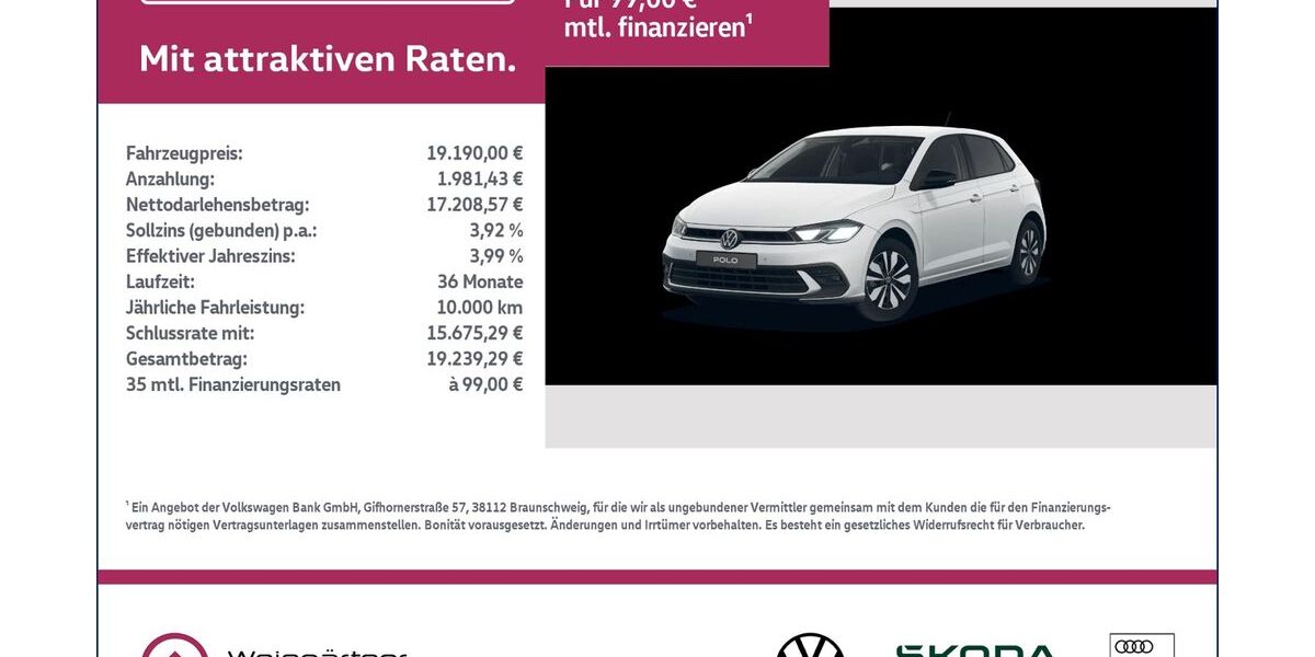 VW Polo 17.800 km 19.190 &euro; Miesbach 83714
