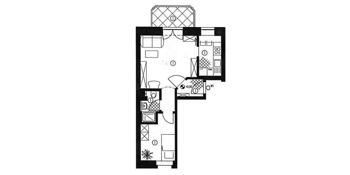 Etagenwohnung Zwickau Marienthal - 1 Zimmer, 36 m&sup2;, 38.000&euro; | Angebot:25780740