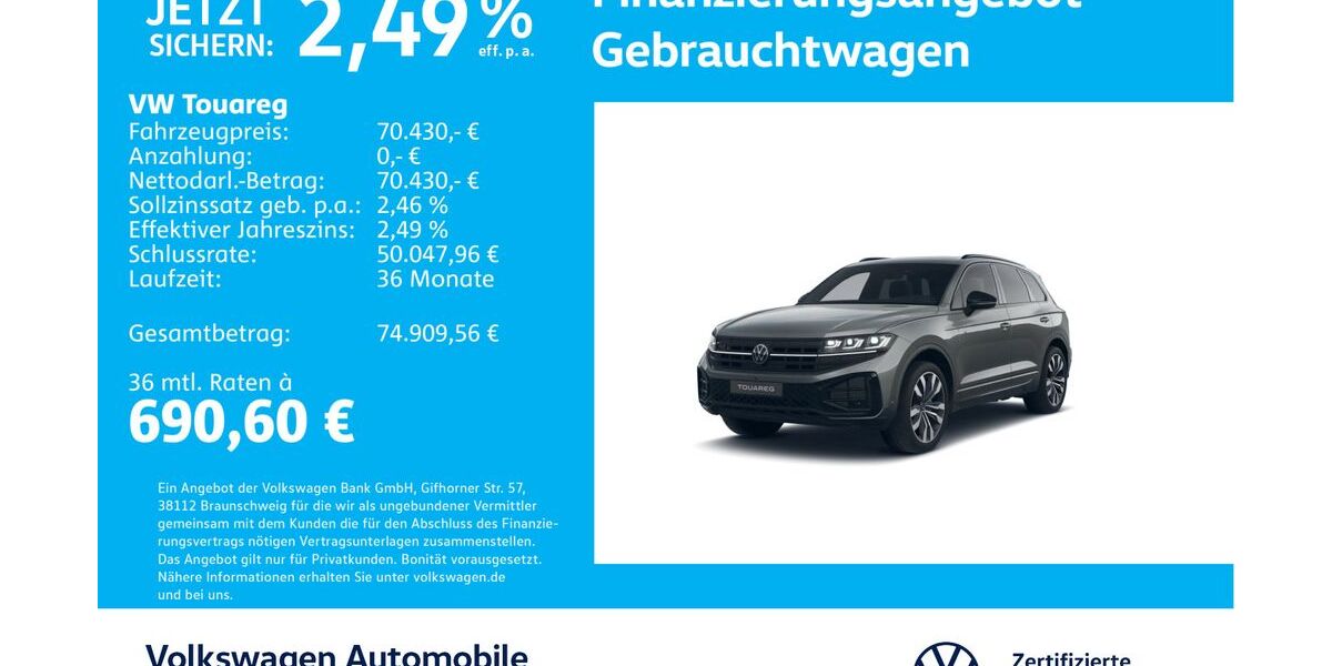 VW Touareg 24.730 km 69.830 &euro; Stuttgart-Feuerbach 70469