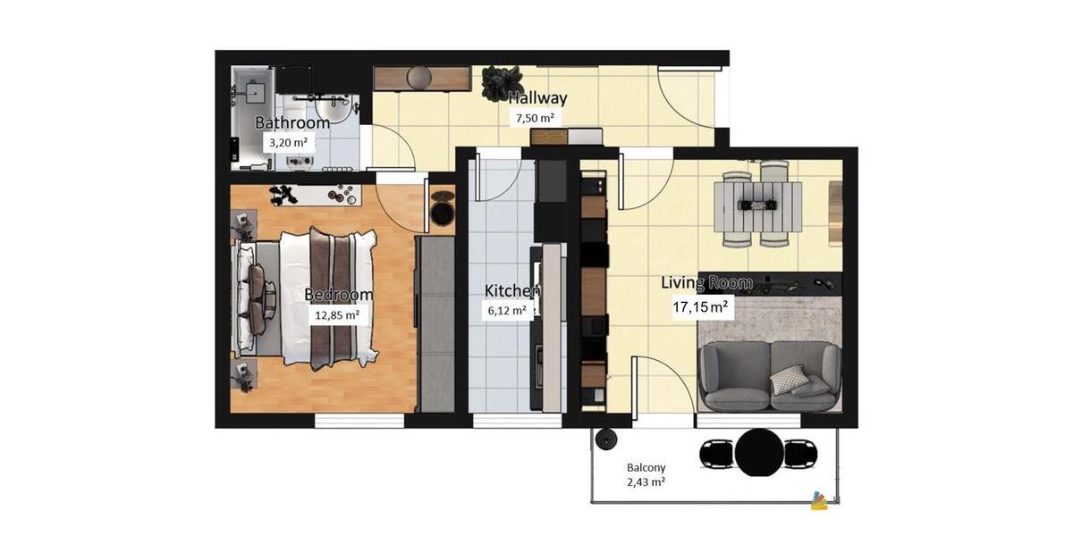 Hochparterre Ingolstadt Nordost - 2 Zimmer, 49 m&sup2;, 184.900&euro; | Angebot:27023793
