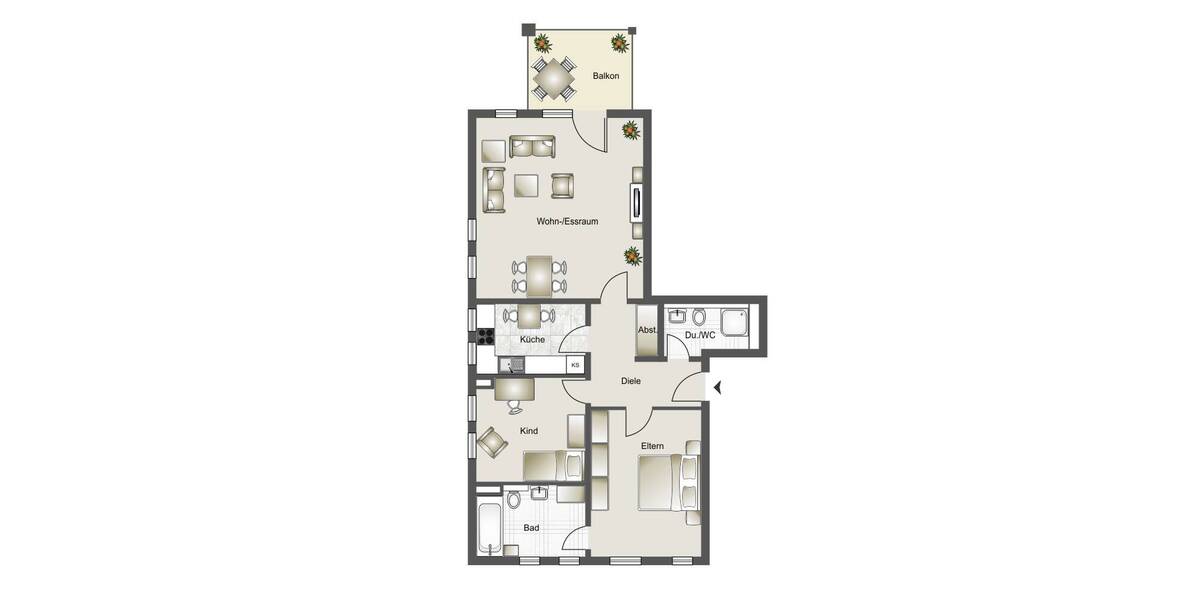 Etagenwohnung Sassnitz - 3 Zimmer, 85 m&sup2;, 285.000&euro; | Angebot:25709760