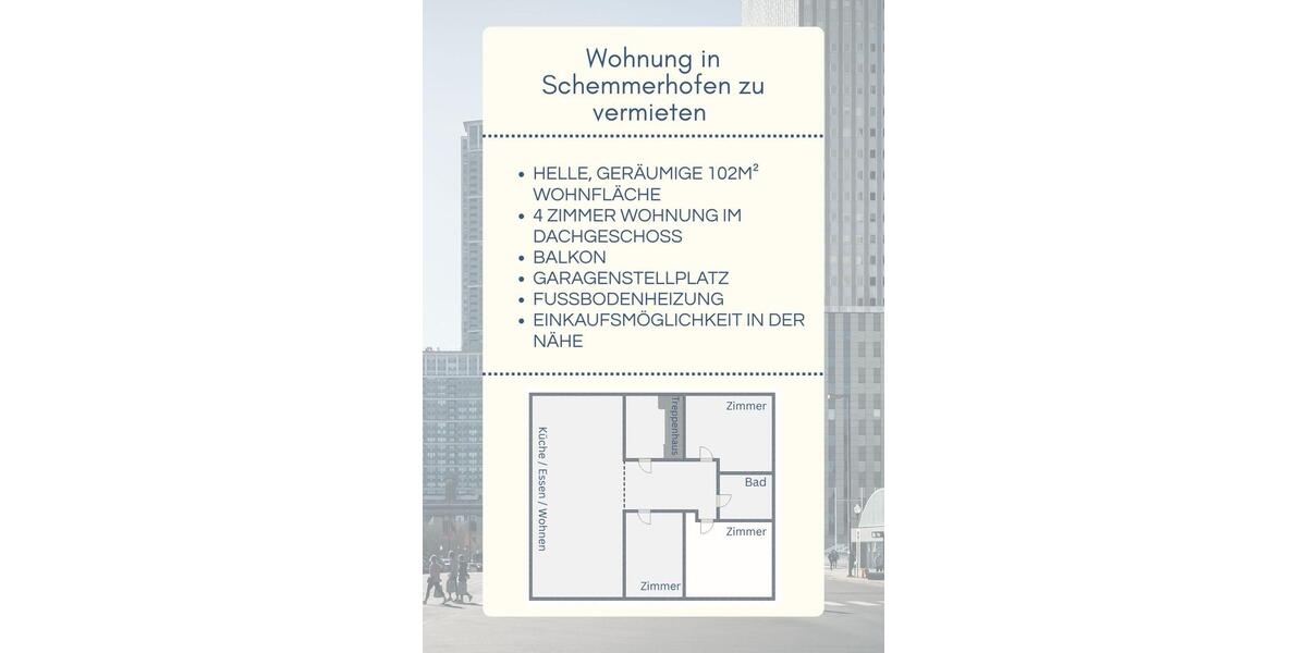 Helle, schöne Wohnung in Schemmerhofen zu vermieten 1 zimmer