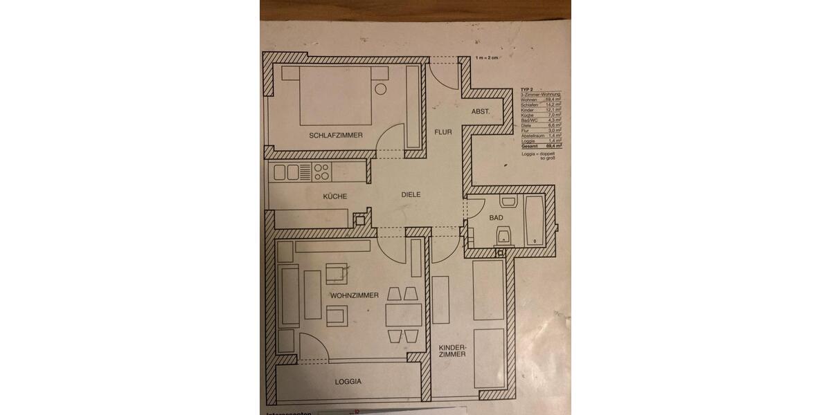 Etagenwohnung Augsburg Lechhausen - 3 Zimmer, 70 m&sup2;, 279.000&euro; | Angebot:26692561