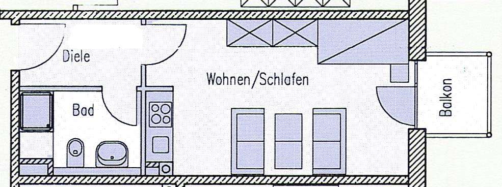 Etagenwohnung Passau Auerbach - 1 Zimmer, 30 m&sup2;, 109.000&euro; | Angebot:26394949