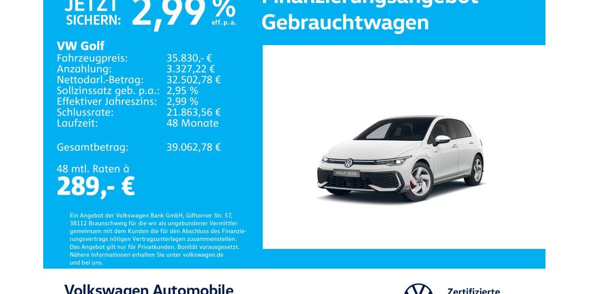 VW Golf 14.989 km 34.930 &euro; Stuttgart-Wangen 70188