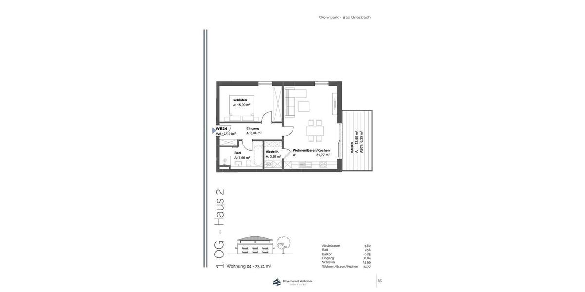 Etagenwohnung Bad Griesbach im Rottal - 2 Zimmer, 73 m&sup2;, 810&euro; | Angebot:26335080