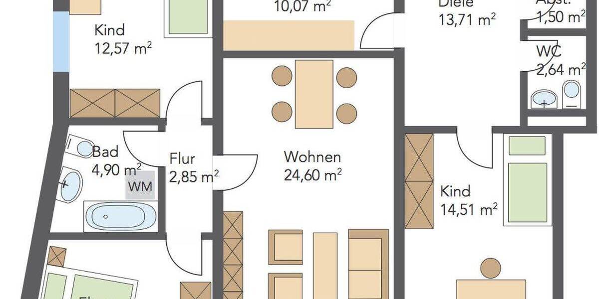 Etagenwohnung Goslar Steinberg - 4 Zimmer, 100 m&sup2;, 830&euro; | Angebot:26908514