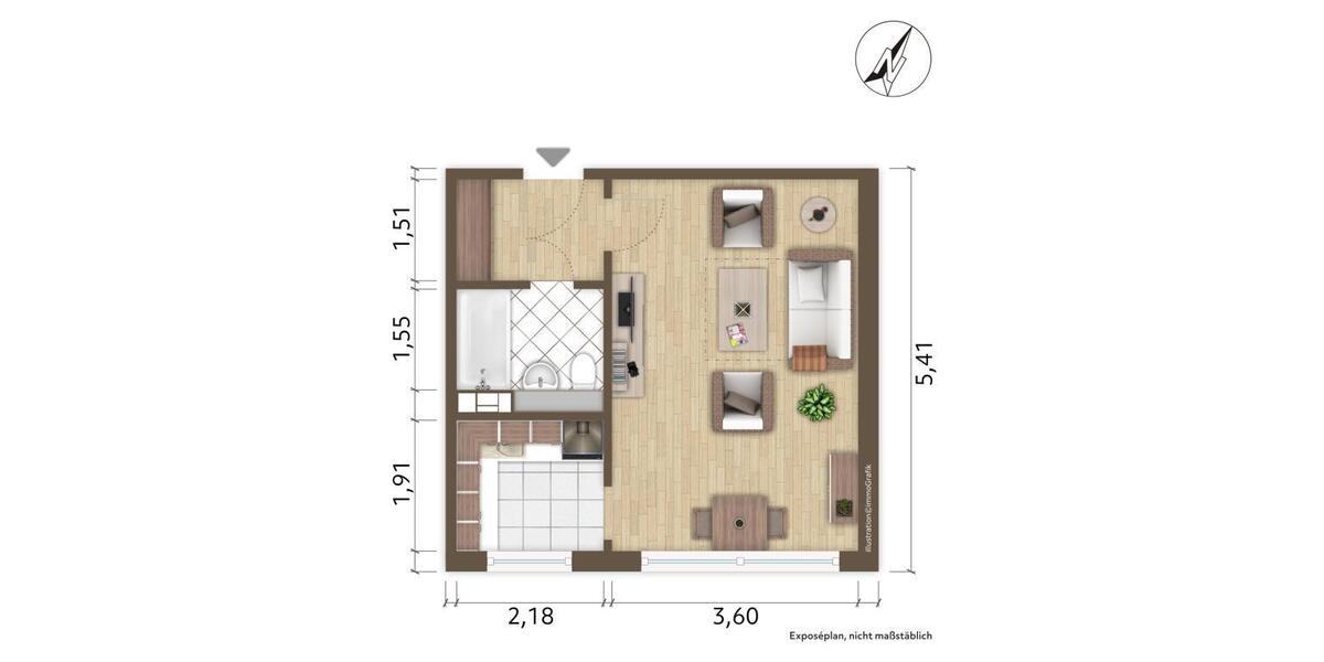 Etagenwohnung Hoyerswerda - 1 Zimmer, 30 m&sup2;, 154&euro; | Angebot:26291174