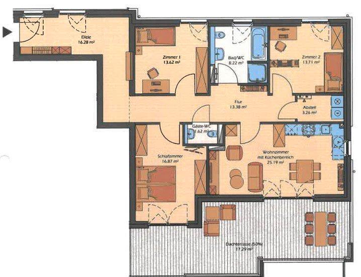 Etagenwohnung Büdelsdorf - 4 Zimmer, 130 m&sup2;, 1.300&euro; | Angebot:26380674