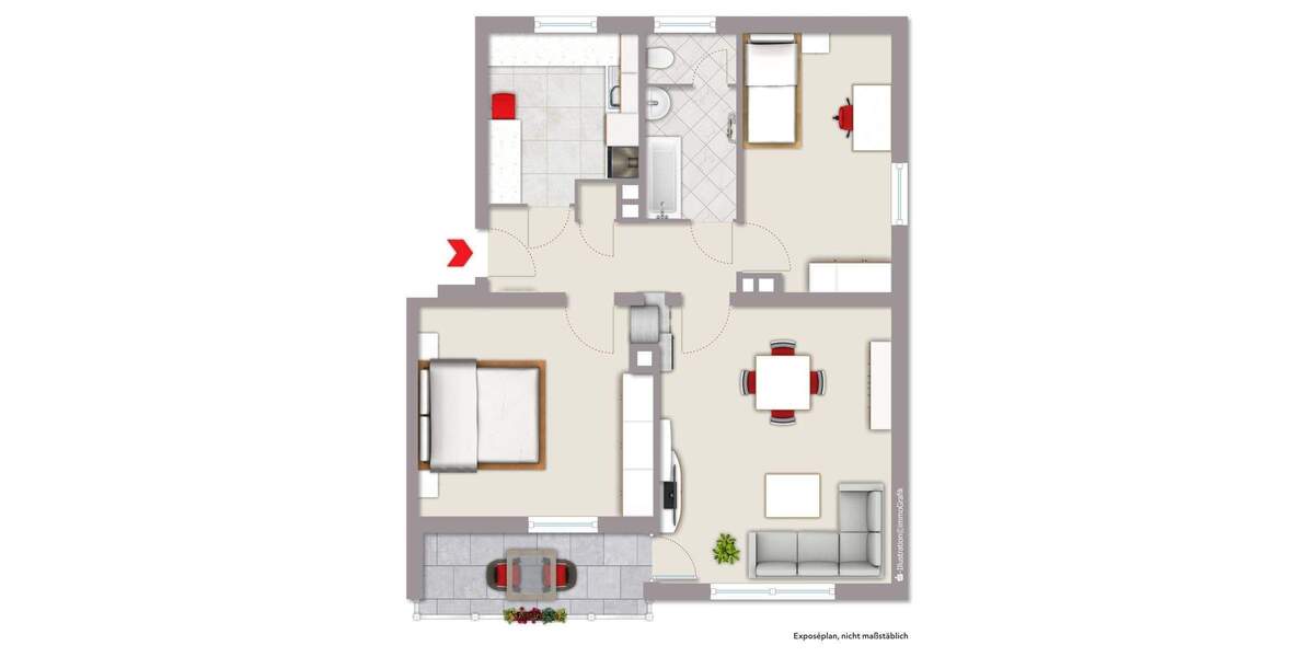 Etagenwohnung Karlsruhe / Rüppurr Rüppurr - 3 Zimmer, 73 m&sup2;, 275.000&euro; | Angebot:24904566