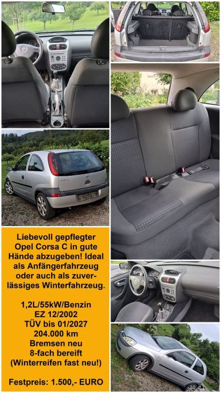 Opel Corsa 204.000 km 1.500 € Ballrechten-Dottingen 79282