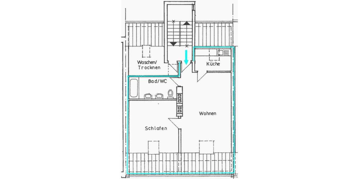 Etagenwohnung Wuppertal Barmen - 2 Zimmer, 60 m&sup2;, 480&euro; | Angebot:25802613