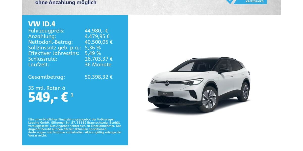 VW ID.4 5.000 km 44.980 &euro; Kreuzwertheim 97892