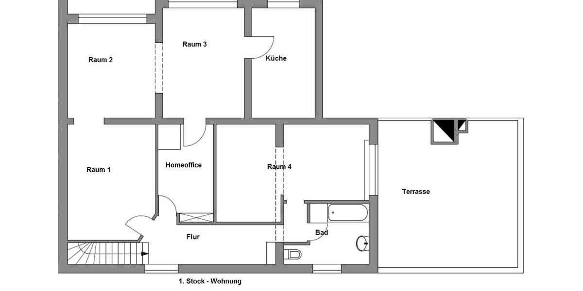 Etagenwohnung Lübeck Kücknitz - 4 Zimmer, 120 m&sup2;, 1.250&euro; | Angebot:25234225