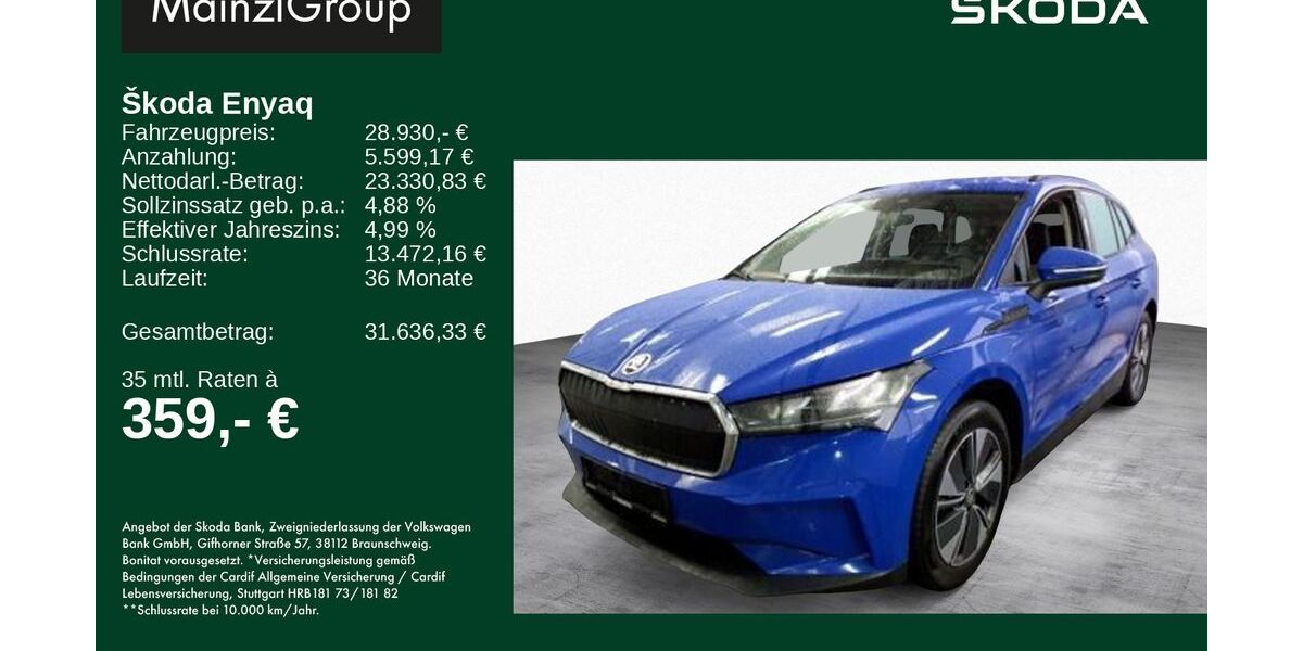 Skoda Enyaq 33.400 km 28.930 &euro; Feldkirchen/Westerham 83620