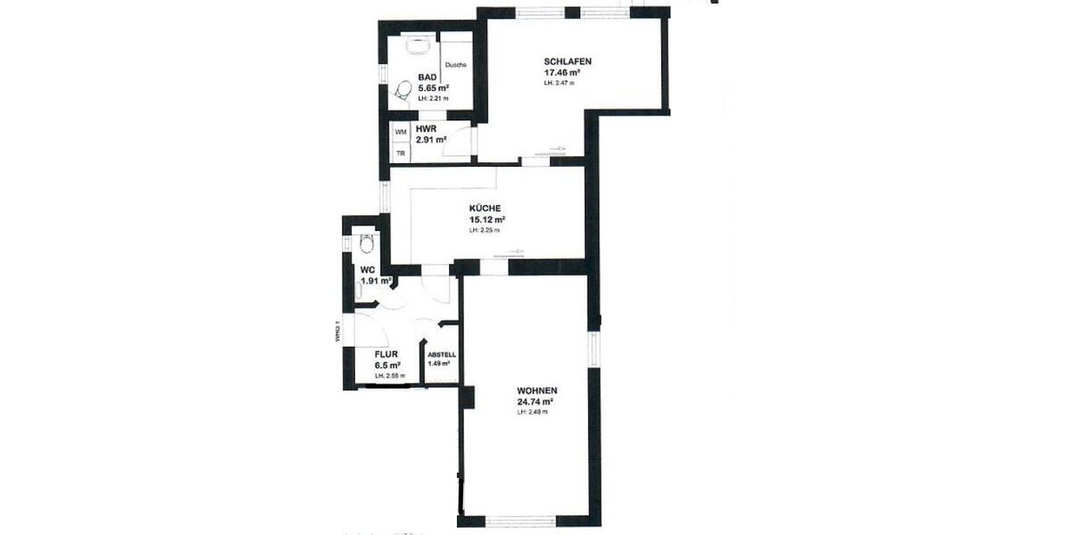 Etagenwohnung Ritterhude - 1 Zimmer, 76 m&sup2;, 900&euro; | Angebot:25302999