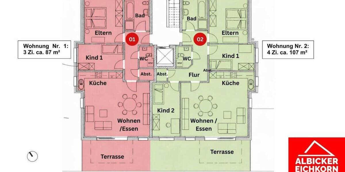 Etagenwohnung Stühlingen - 4 Zimmer, 107 m&sup2;, 449.400&euro; | Angebot:25696589