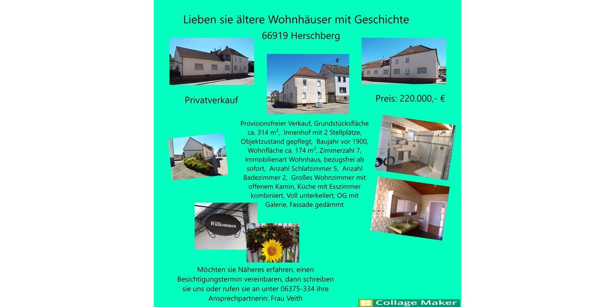 Einfamilienhaus Hermersberg - 7 Zimmer, 174 m&sup2;, 220.000&euro; | Angebot:27209578