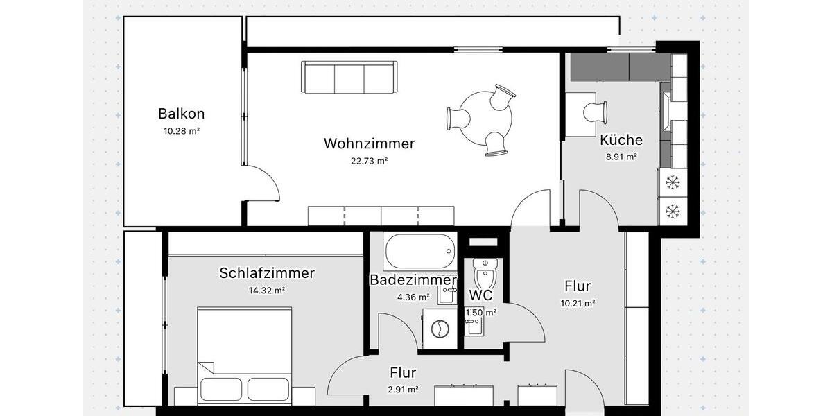 Etagenwohnung Kempten (Allgäu) - 2 Zimmer, 74 m&sup2;, 1.290&euro; | Angebot:26676126