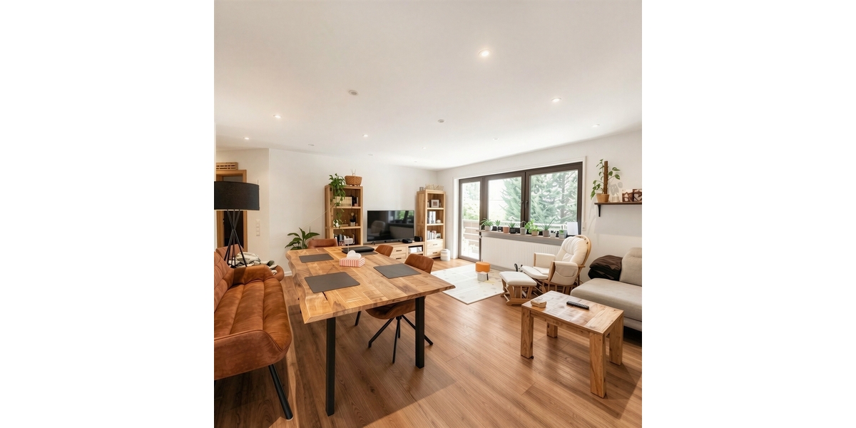 Modernisiertes Raumwunder: 130 m² Etagenwohnung mit 2 Balkonen und Garten - Etagenwohnung Otterberg | Angebot:27130943