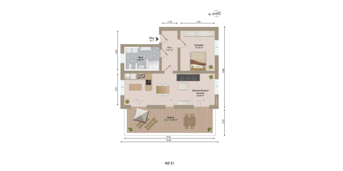 Etagenwohnung Straubing - 2 Zimmer, 79 m&sup2;, 950&euro; | Angebot:26134346