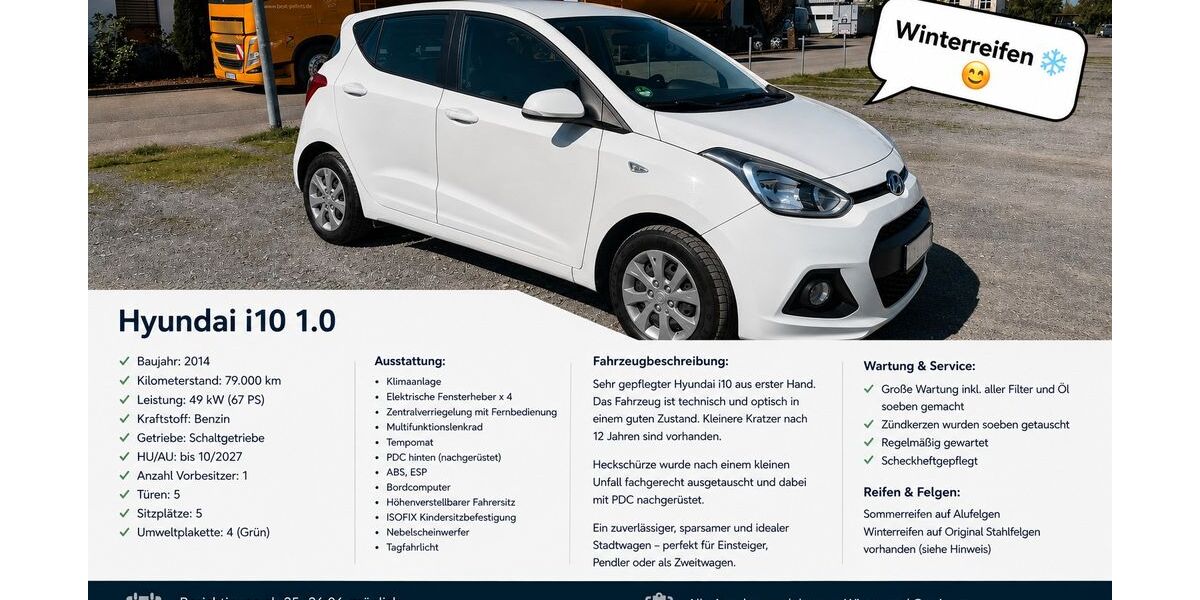 Hyundai i10 79.000 km 5.000 &euro; Schwanau 77963
