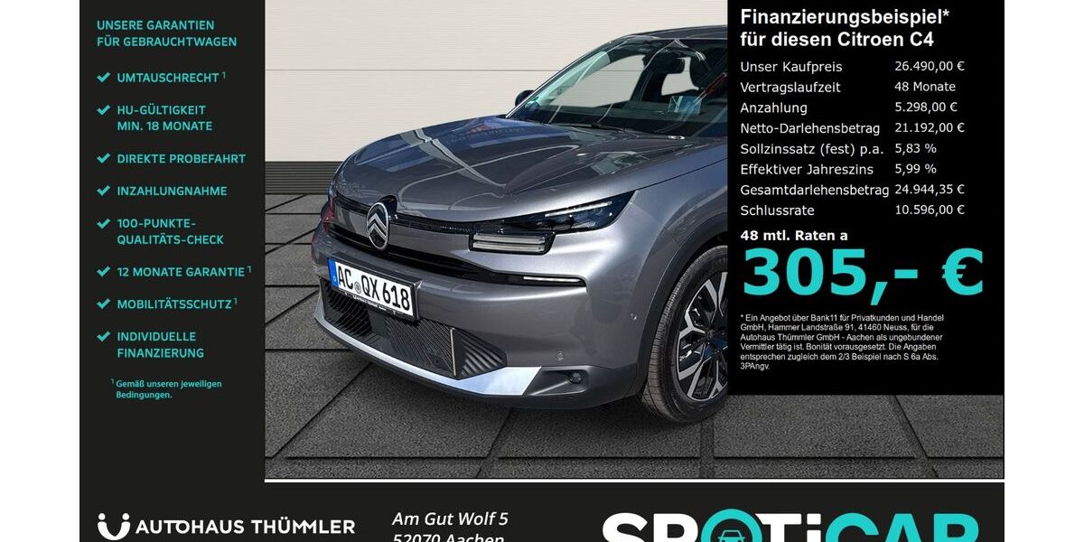 Citroen C4 8.999 km 26.490 &euro; Aachen 52070