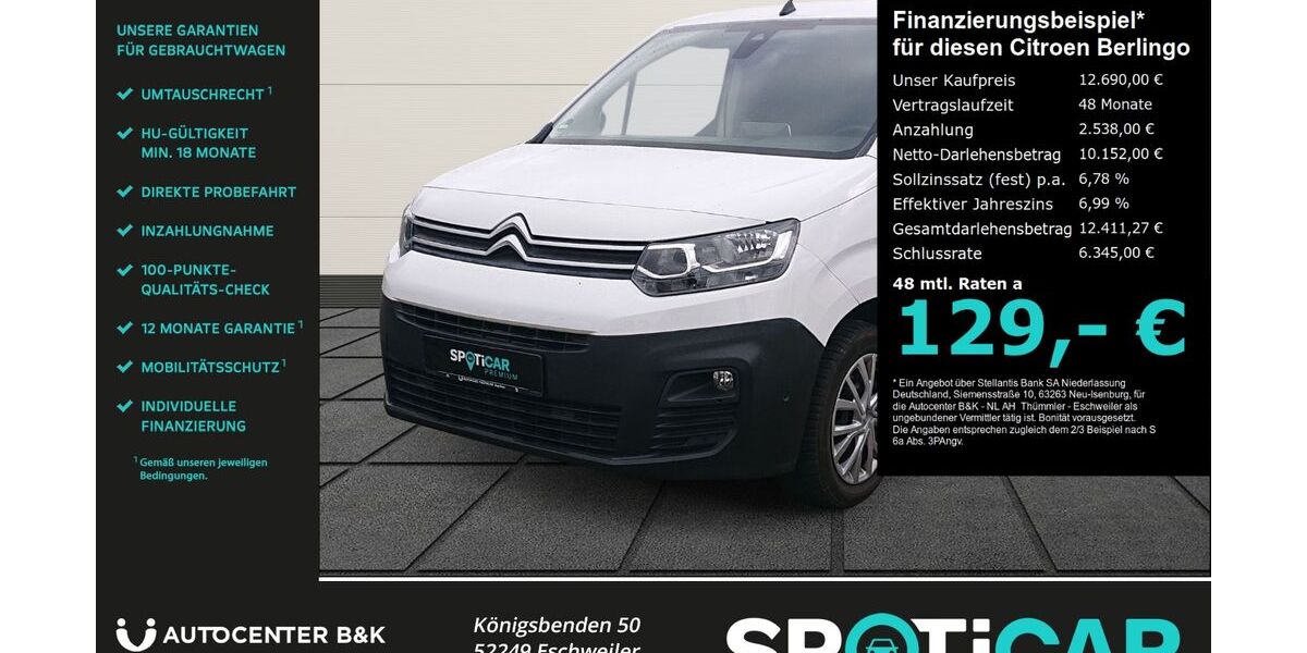 Citroen Berlingo 60.300 km 12.690 &euro; Eschweiler 52249